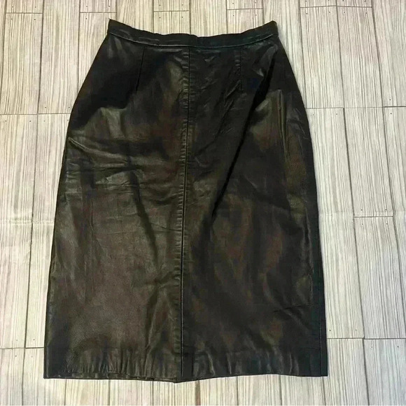 Vintage 80s Michael Hoban North Beach Leather Skirt - Picture 3 of 8